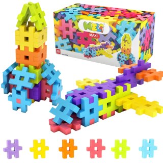ZESTAW KLOCKÓW KLOCKI KONSTRUKCYJNE EDUKACYJNE PUZZLE WAFLE DLA 50 EL MELI
