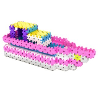 ZESTAW KLOCKÓW KONSTRUKCYJNYCH BASIC PINK TRAVEL BOX 500 ELEMENTÓW PUZZLE MELI