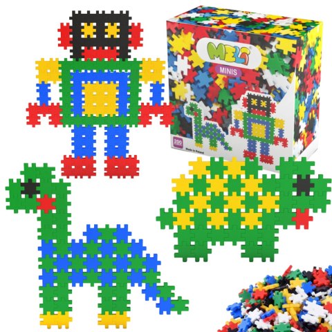 ZESTAW KLOCKÓW KONSTRUKCYJNYCH MINIS 200 ELEMENTÓW PUZZLE INSTRUKCJA MELI