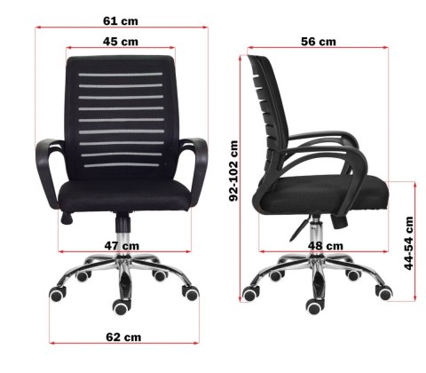 Fotel obrotowy do biurka ARNO BLACK MESH Lugano