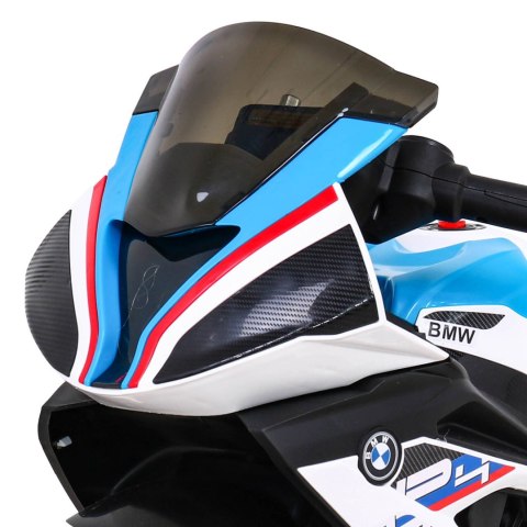 Motor BMW HP4 na akumulator dla dzieci Biały + 3 Koła + LED + MP3 USB + Ekoskóra Ramiz