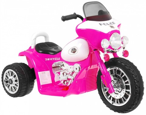 Motorek Chopper na akumulator dla dzieci Różowy + 3 koła + Dźwięki + Światła LED Ramiz Motorek Chopper na akumulator dla dzieci Różowy + 3 koła + Dźwięki + Światła LED Ramiz