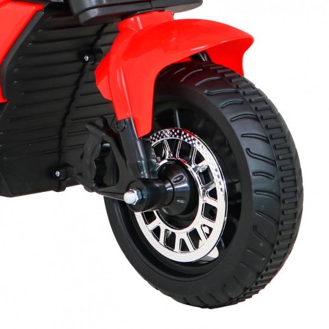 Motorek Fast Tourist na akumulator dla dzieci Czerwony + Audio + Światła + Ekoskóra Ramiz