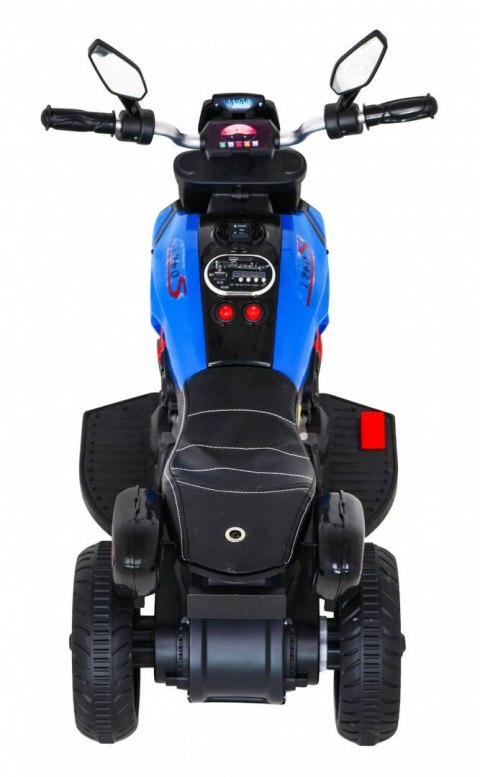 Motorek Fast Tourist na akumulator dla dzieci Niebieski + Audio + Światła + Ekoskóra Ramiz