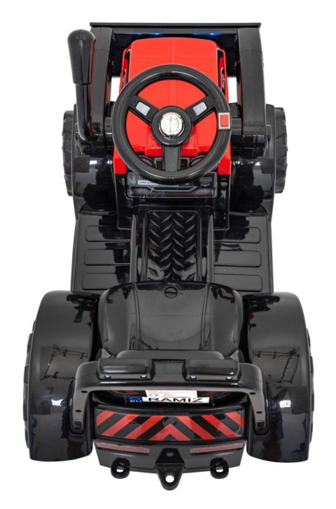 Traktor Spychacz G320 dla najmłodszych dzieci Czerwony + Ruchoma łyżka + Melodie + Klakson + Światła LED Ramiz