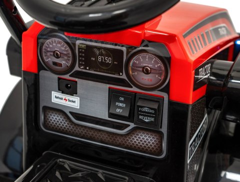 Traktor Spychacz G320 dla najmłodszych dzieci Czerwony + Ruchoma łyżka + Melodie + Klakson + Światła LED Ramiz