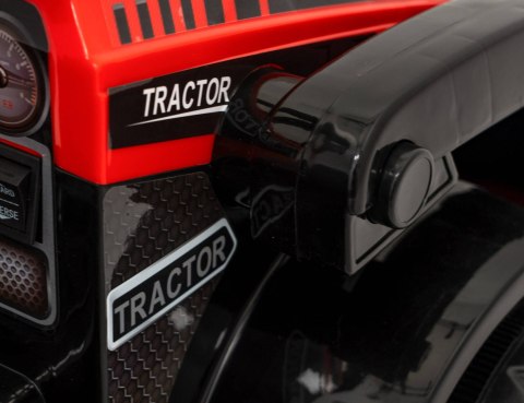 Traktor Spychacz G320 dla najmłodszych dzieci Czerwony + Ruchoma łyżka + Melodie + Klakson + Światła LED Ramiz