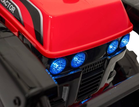 Traktor Spychacz G320 dla najmłodszych dzieci Czerwony + Ruchoma łyżka + Melodie + Klakson + Światła LED Ramiz