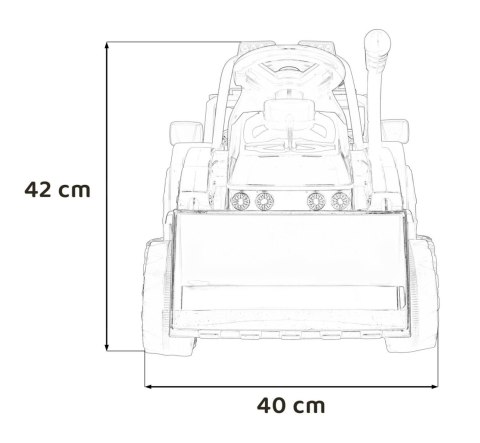Traktor Spychacz G320 dla najmłodszych dzieci Czerwony + Ruchoma łyżka + Melodie + Klakson + Światła LED Ramiz