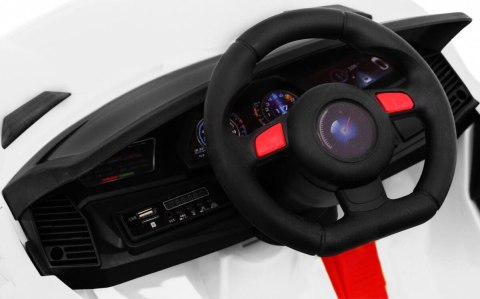 Autko Future na akumulator dla dzieci Biały + Pilot + Wolny Start + MP3 USB + LED Ramiz