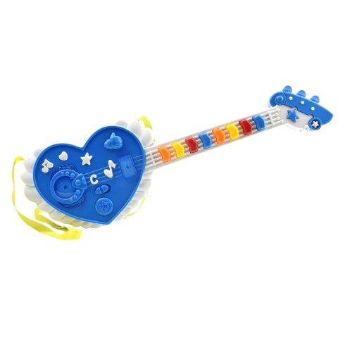 GITARA INTERAKTYWNA DLA DZIECI EFEKTY ŚWIETLNE SERCE INSTRUMENT MUZYCZNY IMPORT PRONICE