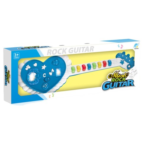 GITARA INTERAKTYWNA DLA DZIECI EFEKTY ŚWIETLNE SERCE INSTRUMENT MUZYCZNY IMPORT PRONICE