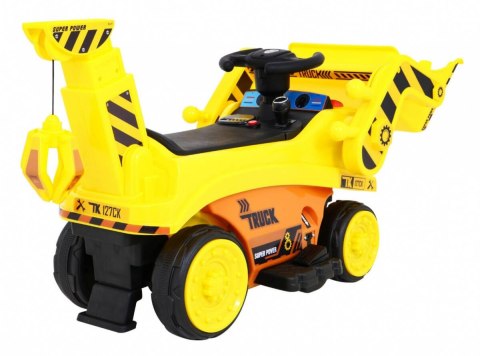 Koparka na akumulator dla dzieci Traktor Żółty + Ruchoma łyżka + Audio LED Ramiz