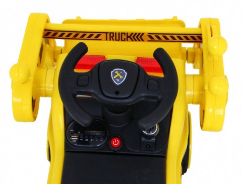 Koparka na akumulator dla dzieci Traktor Żółty + Ruchoma łyżka + Audio LED Ramiz
