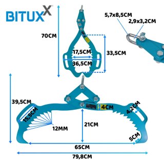 Chwytak do drewna 520mm 500kg Bituxx