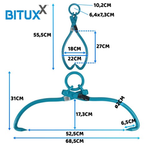 Chwytak do drewna 550mm 680kg Bituxx