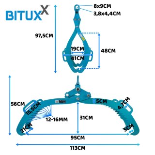 Chwytak do drewna 720mm 1500kg Bituxx