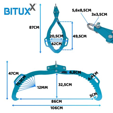 Chwytak do drewna 760mm 1500kg Bituxx Chwytak do drewna 760mm 1500kg Bituxx